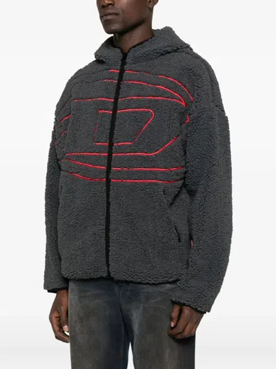 Diesel S-zat Teddy Fleece Hooded Sweatshirt In Multi