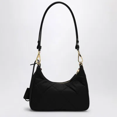 Prada Re-nylon Mini Bag With Embroidery In Black