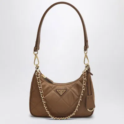 Prada Mini Bag Re-edition 1995 Chaîne Brandy Colour In Brown