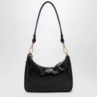 Prada Mini Re-edition 2005 Patent Leather Shoulder Bag In Black