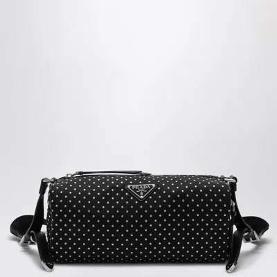 Prada Tasche Aus Re-nylon Mit Nieten In Black