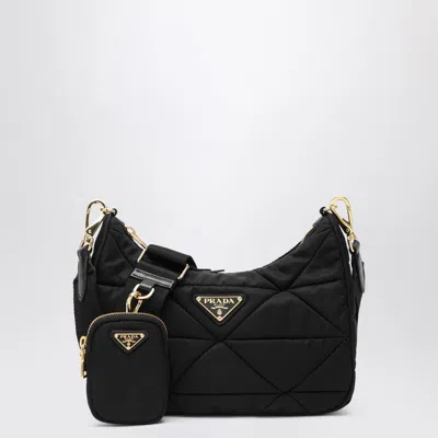 Prada Black Shoulder Bag In Padded Re-nylon Women In Black
