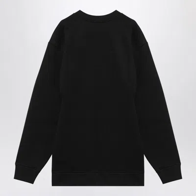 Prada Short Plush Dress With Logo Triangle In Black