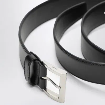 Prada Black Regular Belt With Rectangular Buckle In Black