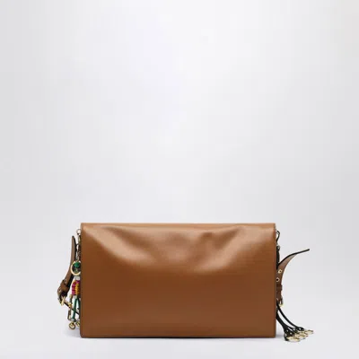 Prada Soft Sound Large Caramel Bag With Charms In Brown