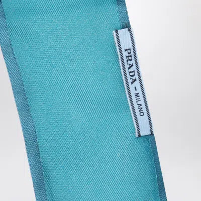 Prada Turquoise Ribbon In Silk Twill Women In Blue