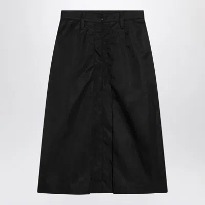 Prada High-rise Flared Midi Skirt In Black