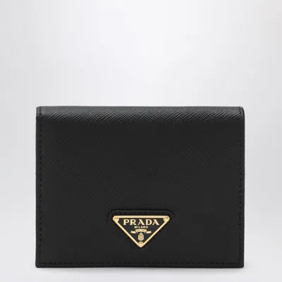 Prada Black Saffiano Leather Small Wallet Women In Black