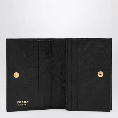 Prada Black Saffiano Leather Small Wallet Women In Black