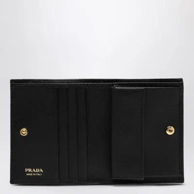 Prada Black Saffiano Leather Small Wallet Women In Black