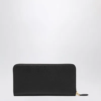 Prada Saffiano Zip-around Wallet In Black