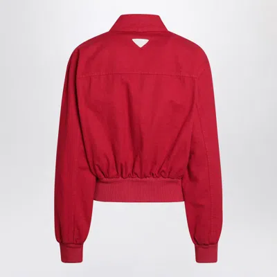 Prada Bomber Jacket In Canvas In Red