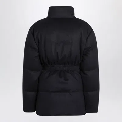 Prada Blue Down Jacket With Blue Flannel Belt In Blue