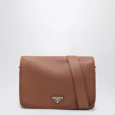 Prada Cognac-coloured Leather Shoulder Bag Men In Brown