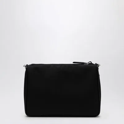 Prada Mens Black Re-nylon Leather And Recycled-nylon Shoulder Bag In Black