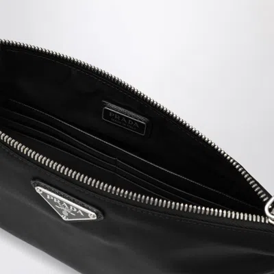 Prada Re-nylon And Saffiano Pouch In Black