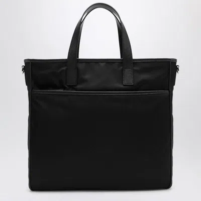 Prada Logoed Tote Bag In Black