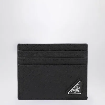 Prada Saffiano Leather Cards Holder In Black