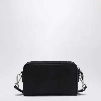 Prada Shoulder Bag In Re-nylon And Black Saffiano Men In Black