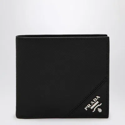Prada Wallet In Saffiano In Black