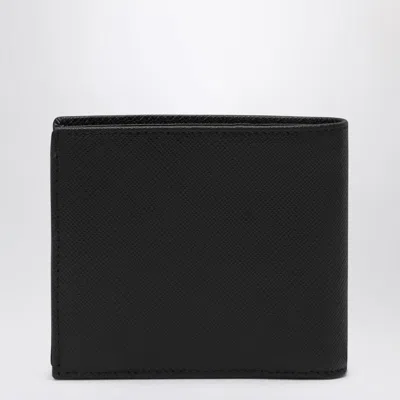 Prada Bi-fold Wallet With Saffiano Leather Coin Purse Accessories In Black