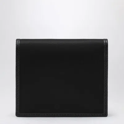 Prada Black Wallet In Nylon E Saffiano In Black