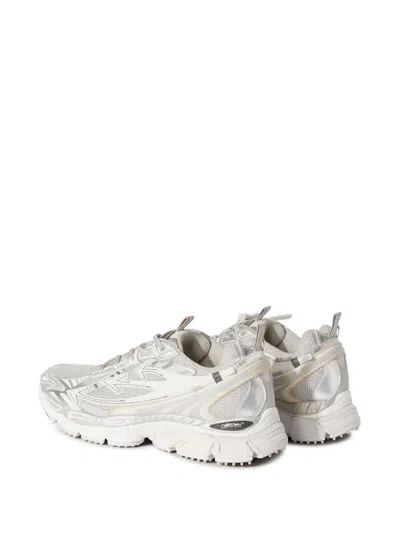 Off-white Ow Be Right Grey Low Top Sneakers With Zip-tie Detail In Mesh And Leather Man In Gray