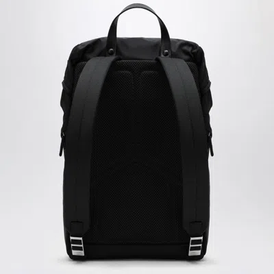 Prada Re-nylon Backpack With Snap Fastener In Black