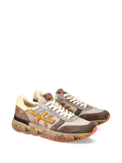 Premiata Sneakers With Contrast Panels And Round Toe In Multi