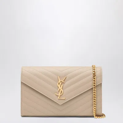 Saint Laurent Cassandre Chain Clutch In Nude