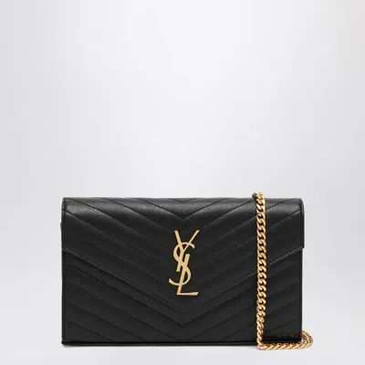 Saint Laurent Black Cassandre Chain Clutch Bag Women In Black