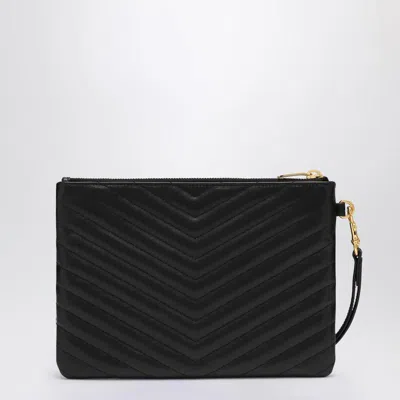 Saint Laurent Cassandre Clutch In Matelassé In Black