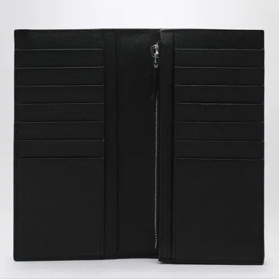 Saint Laurent Black Continental Wallet In Pebbled Leather In Black