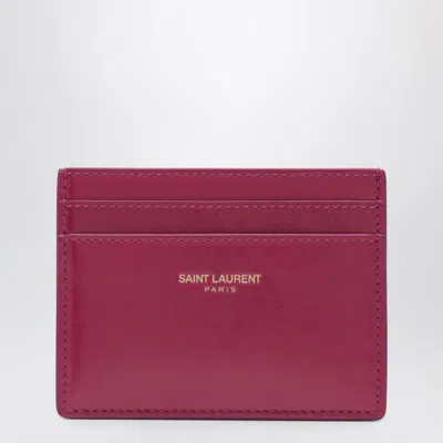 Saint Laurent Fuchsia Credit Card Holder In Red
