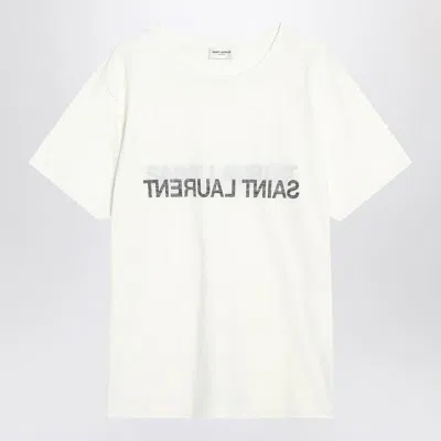 Saint Laurent Reverse Logo T-shirt In White