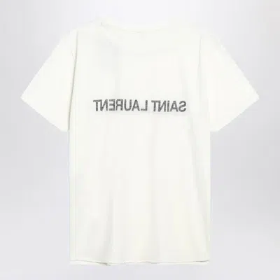 Saint Laurent Reverse Logo T-shirt In White
