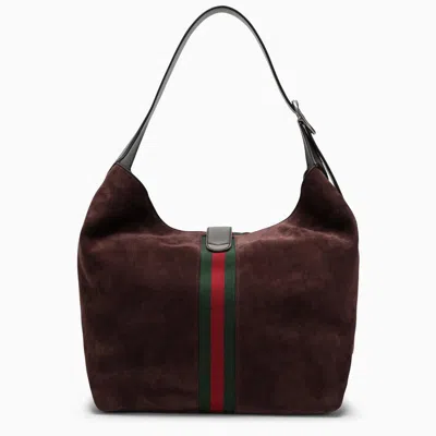 Gucci Jackie 1961 Chocolate Shoulder Bag Men In Brown