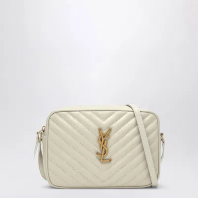 Saint Laurent Lou Cream Quilted Camera Bag In White