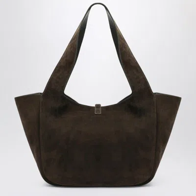 Saint Laurent Le 5 A 7 Bea Suede Logo Plaque Tote Bag In Blue