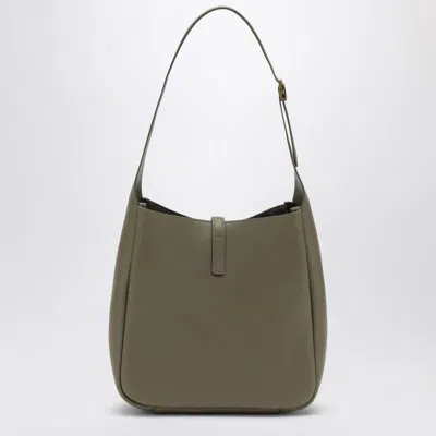 Saint Laurent Le 5 A 7 Ysl Small Hobo In Smooth Supple Leather In Green