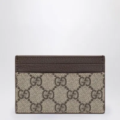 Gucci Men Gg Cardholder With Gg Details In Brown