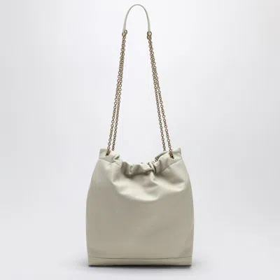 Saint Laurent Jamie Pochon Nappa Leather Shoulder Bag In White