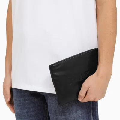 Saint Laurent Padded Clutch Bag With Logo In Black