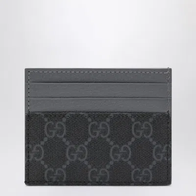 Gucci Two-tone Gg Canvas Cardholder In Black