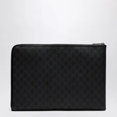 Gucci Medium Black Gg Supreme Fabric Briefcase Men In Black