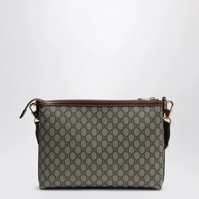 Gucci Small Shoulder Bag In Beige And Ebony Gg Fabric Men In Neutral