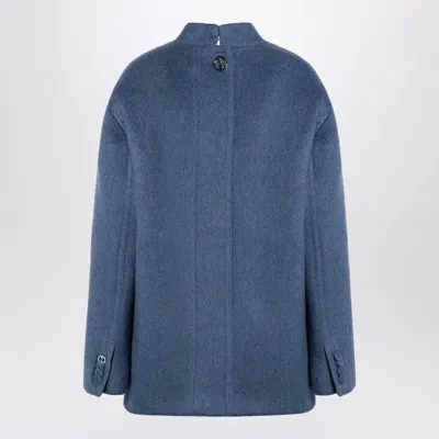 Gucci Wool Blend Melange Aviator Jacket Women In Blue