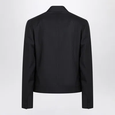 Gucci Dark Grey Jacket In Wool Gabardine Men In Blue