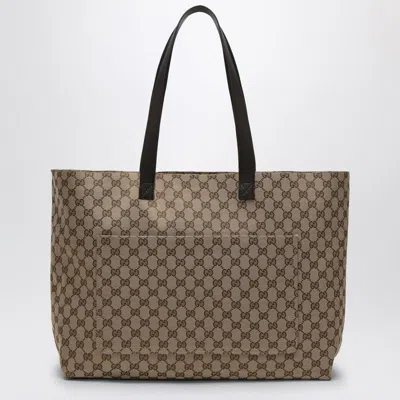 Gucci Large Shopping Bag In Gg Fabric In Neutral