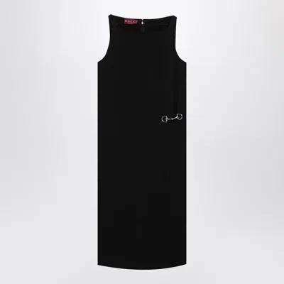 Gucci Horsebit Midi Dress In Black